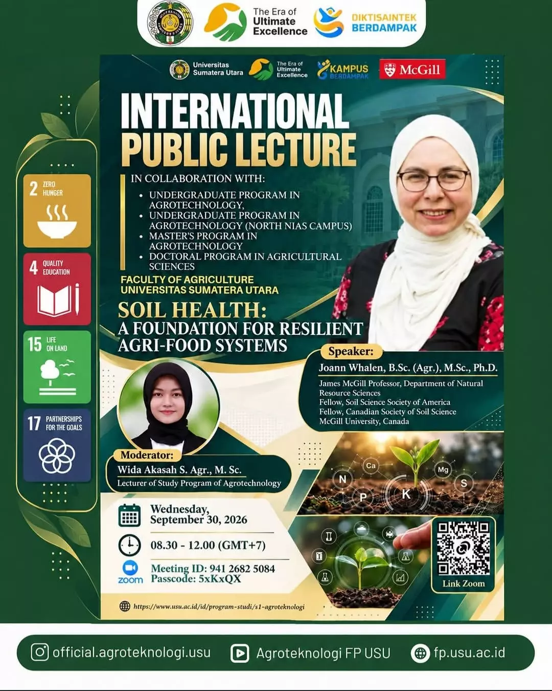 International Public Lecture: “Soil Health: A Foundation for Resilient Agri-Food Systems”